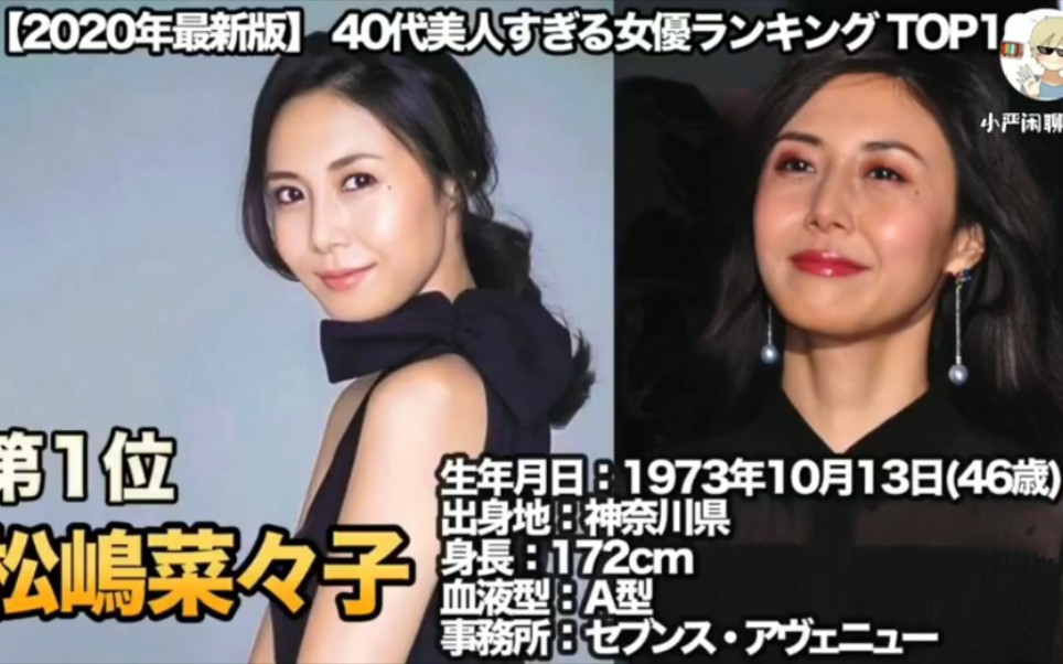 【2020年】日本40代的女演员排行榜TOP10.松岛菜菜子位列第一哔哩哔哩bilibili