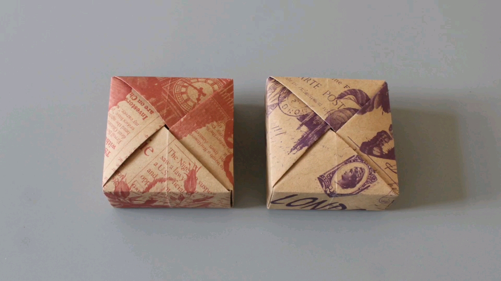 一张纸折盒子的方法 盒子的折纸方法 礼物盒折纸教程