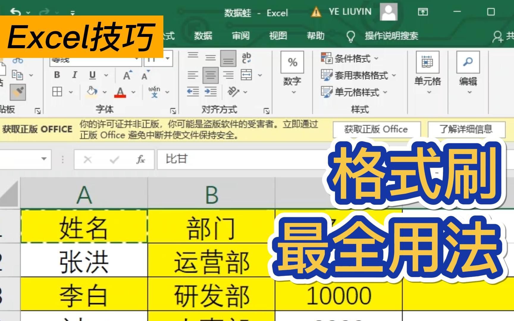 Excel格式刷最全用法 解决格式复制问题✔️哔哩哔哩bilibili