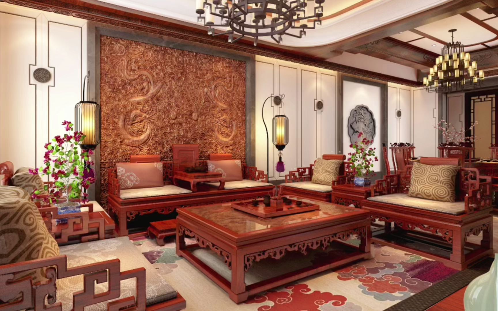 全屋红木整装的装修风格,贵气有品位