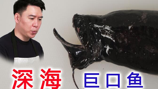 世界上最黑的鱼,深海巨口鱼,出锅后连海王都不敢下嘴了