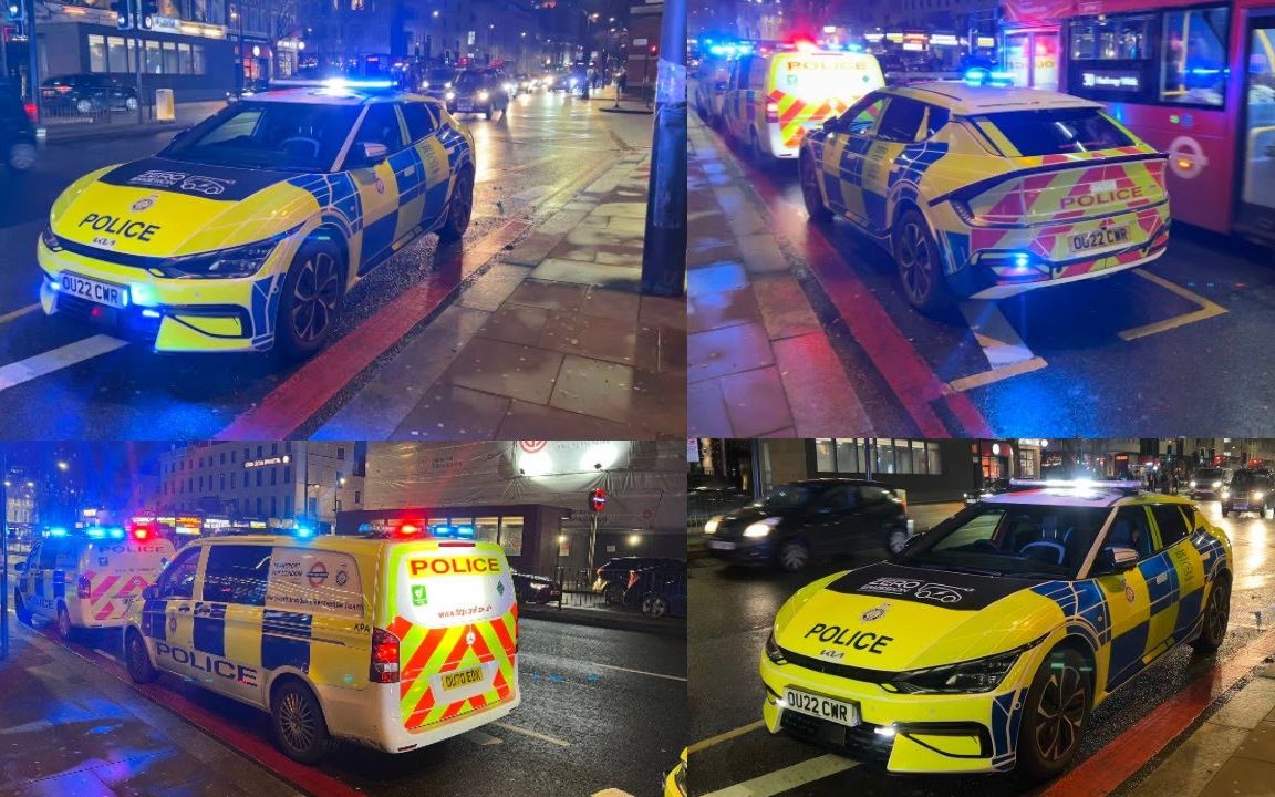 全新起亚ev6警车!英国多个单位赶赴国王十字站处置警情
