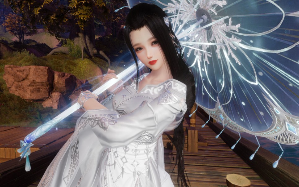 剑网3晓天伞娘的绝美飘带太适合花滑啦