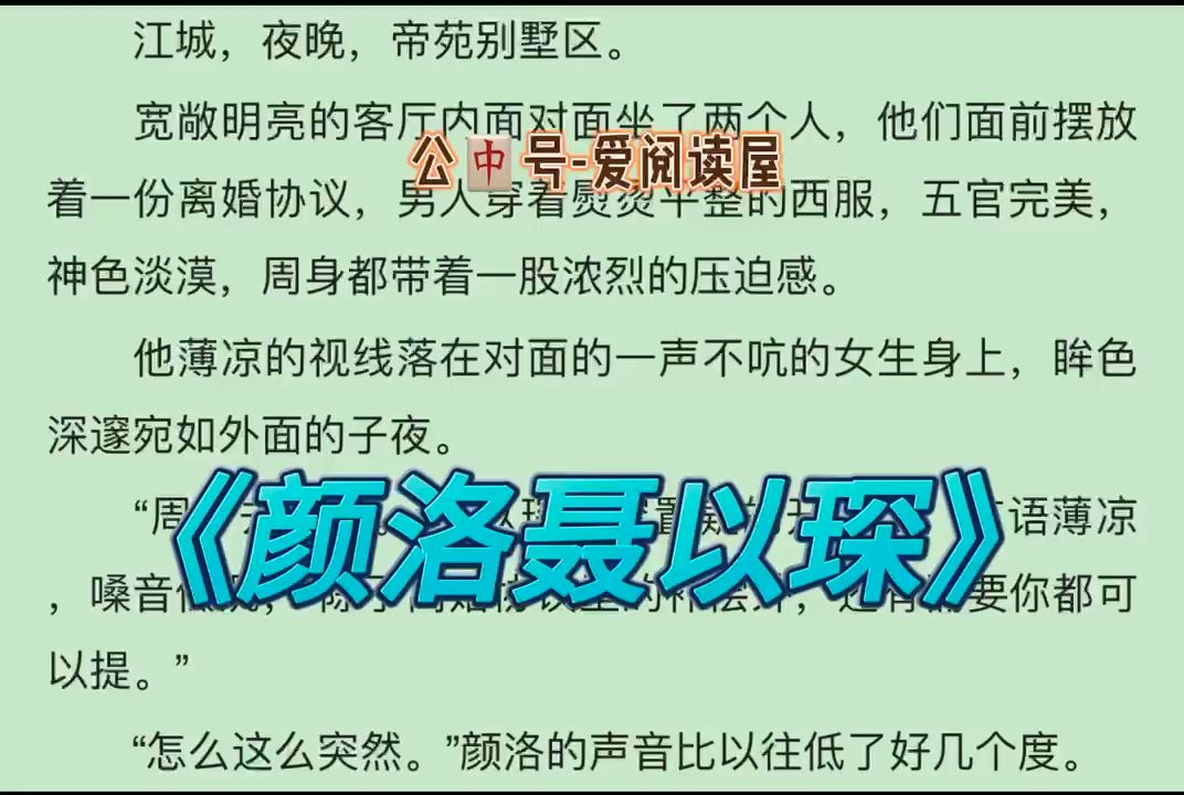 全网热文现言小说《颜洛聂以琛》完结篇哔哩哔哩bilibili