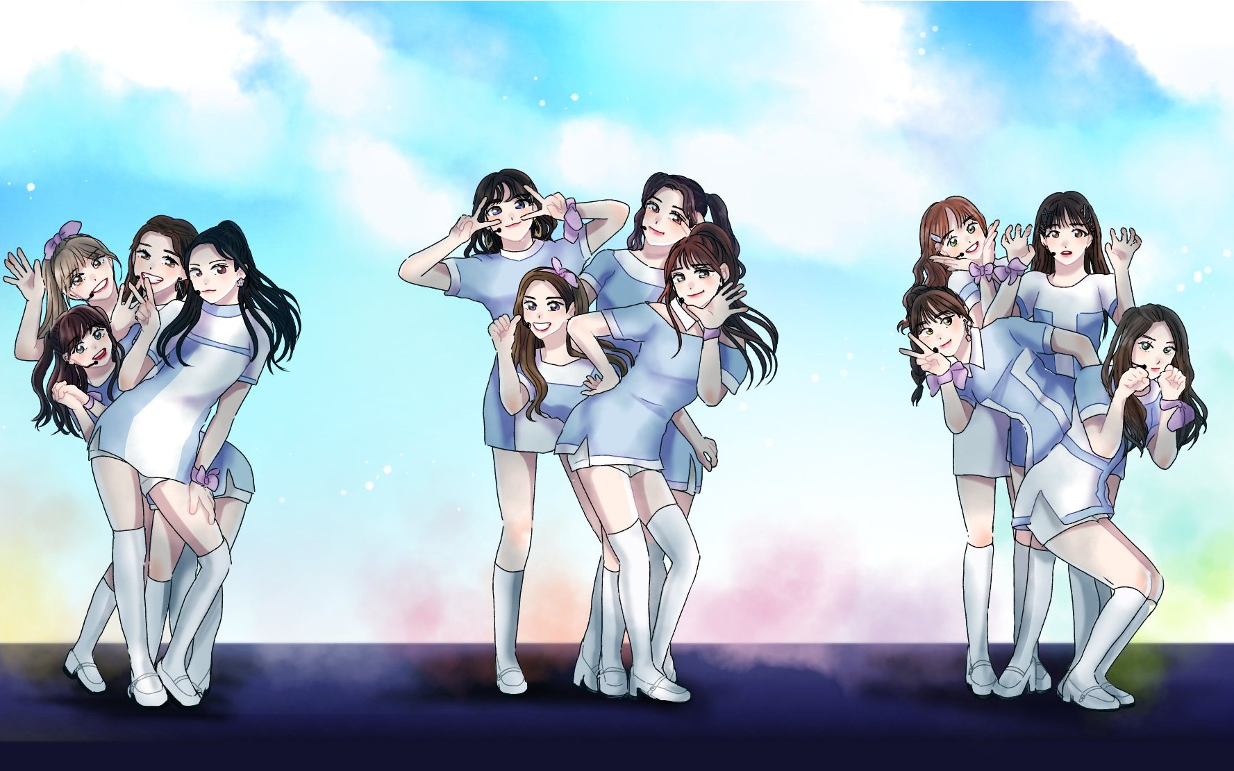 【一键换装】izone 天空之上(up)混剪
