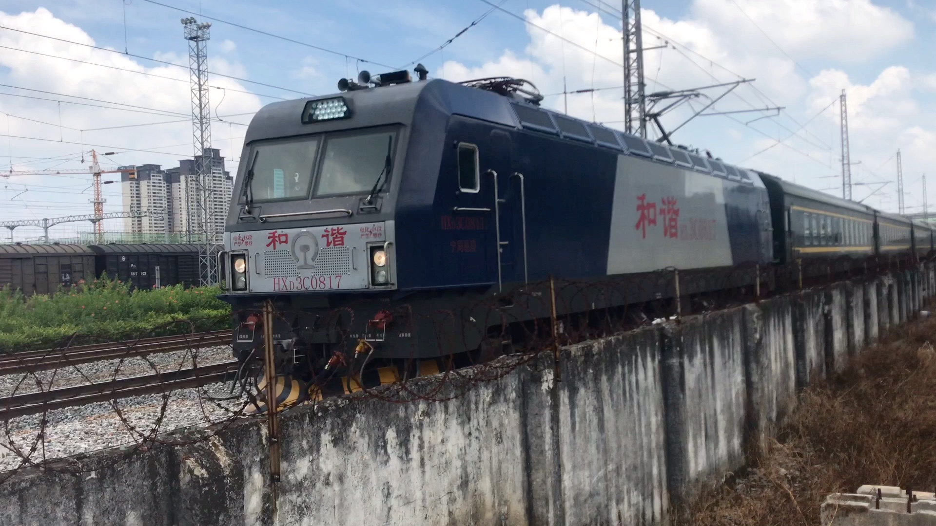 宁局邕段hxd3c 0817 贵港站6站台发车