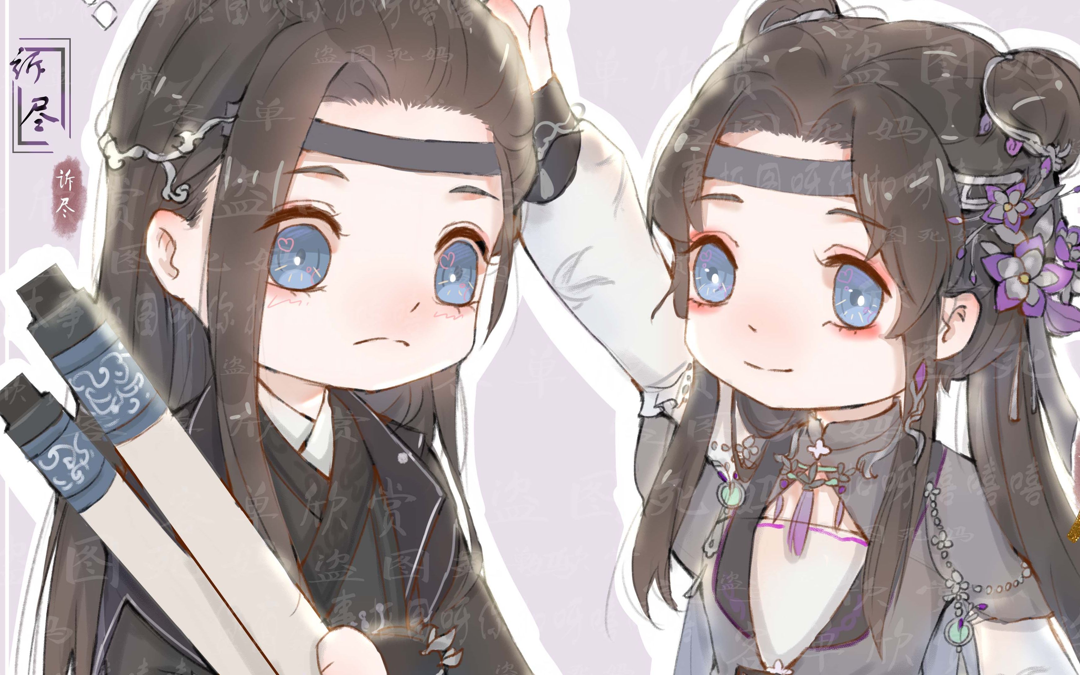 【板绘】花哥花萝q版情头,揪花花芽芽_哔哩哔哩 (゜-゜)つロ 干杯