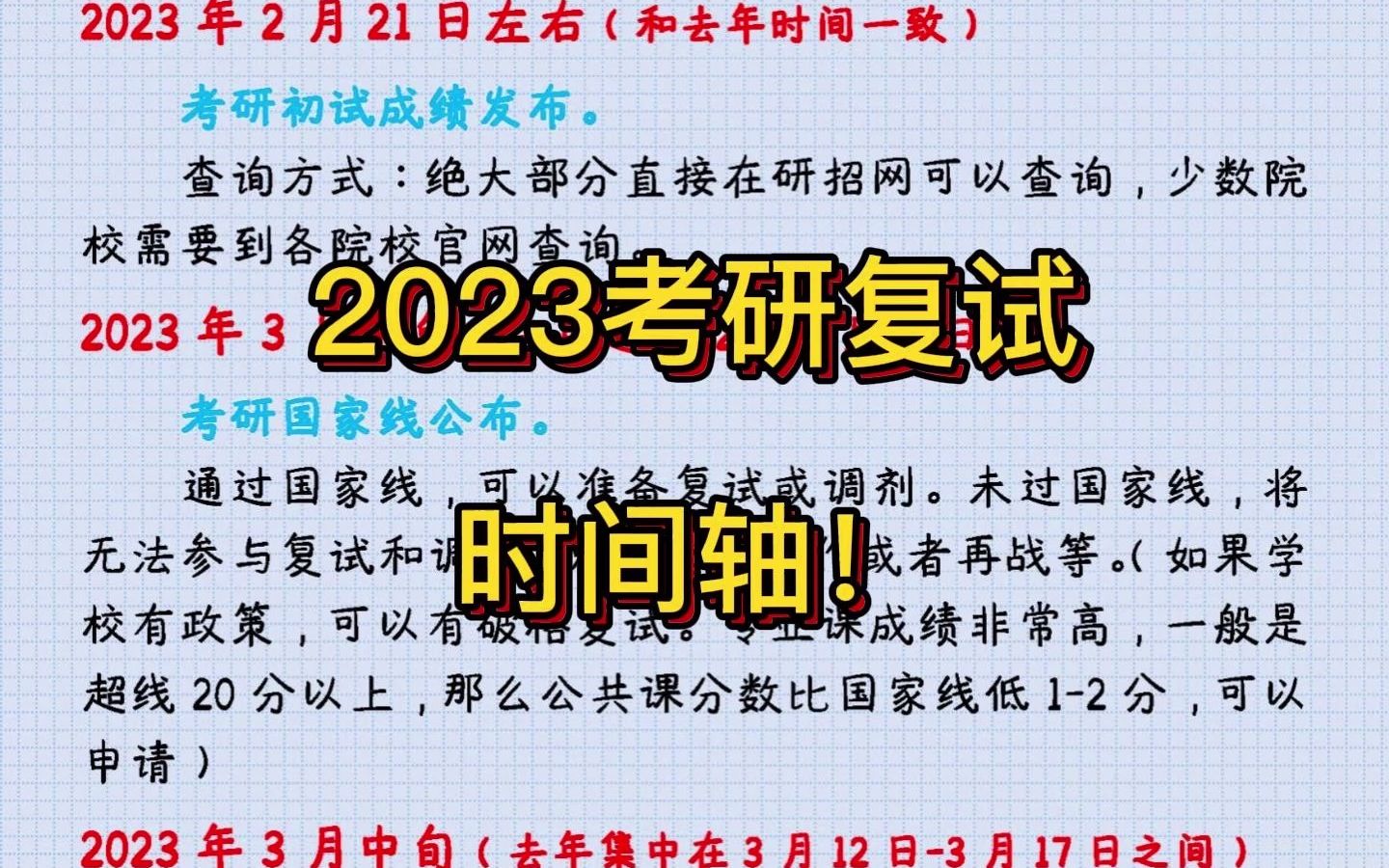 2023考研复试时间轴!哔哩哔哩bilibili