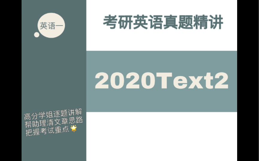 [图]【考研英语真题精讲】英语一2020Text2