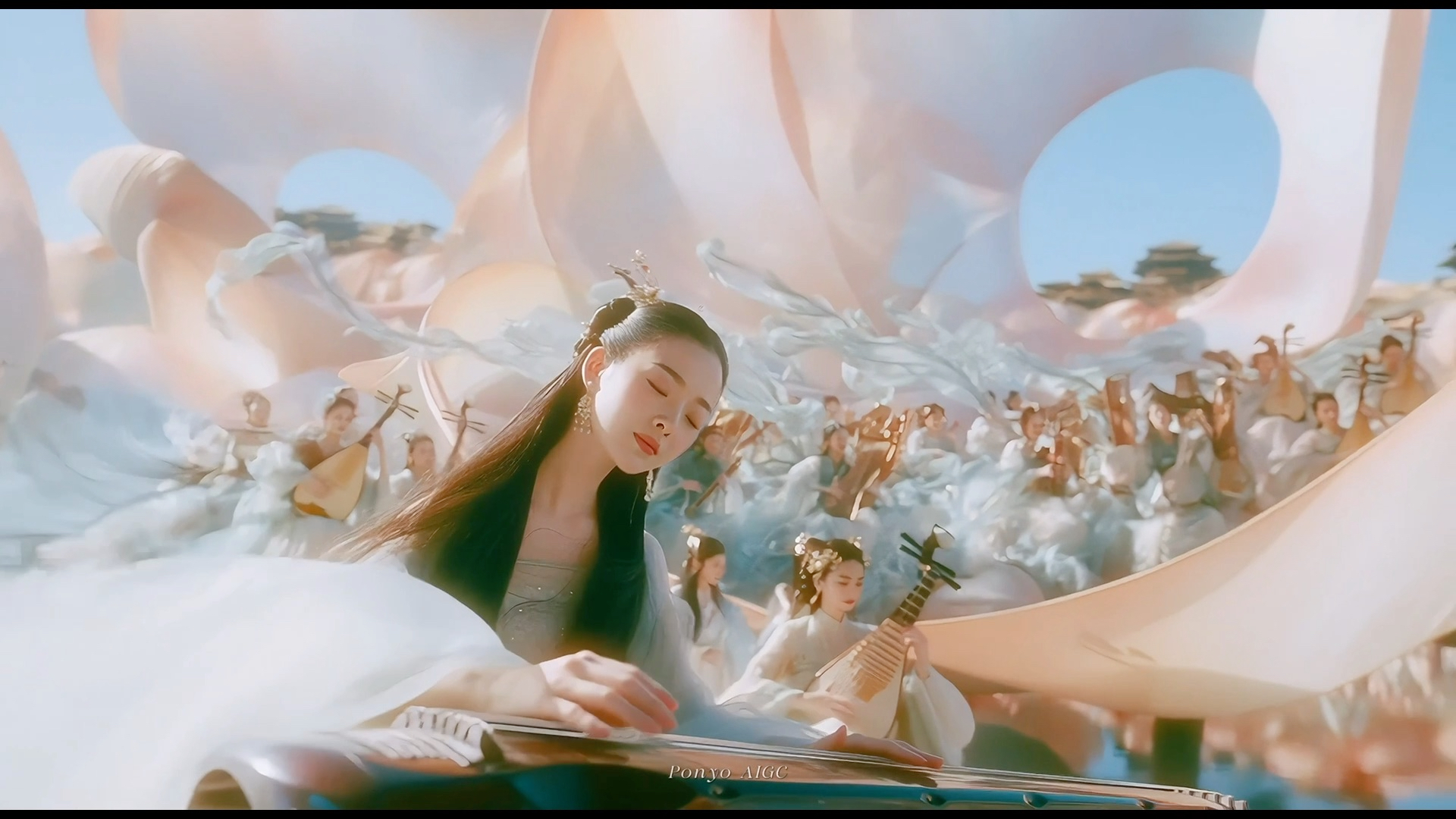 AIGC 美学「一念佛国」之《莲境供养》