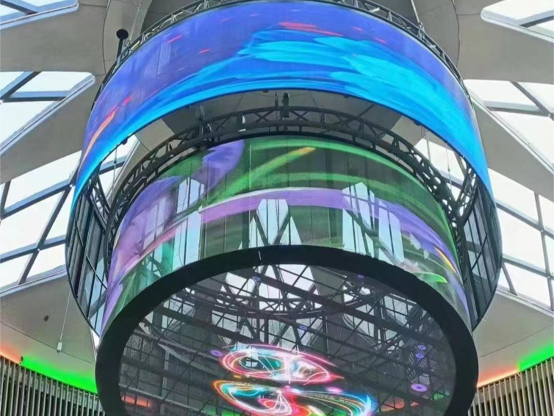 led圆柱透明屏,屏幕异形定制满足您的个性亮化需求