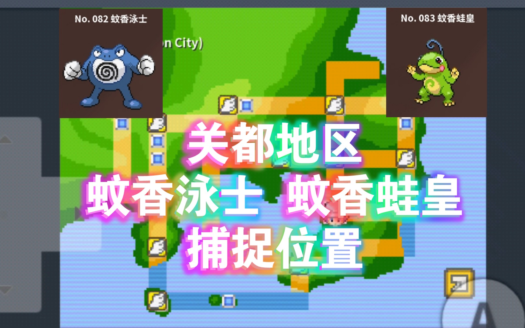 【pokemmo】关都蚊香蛙皇 蚊香泳士捕捉位置.
