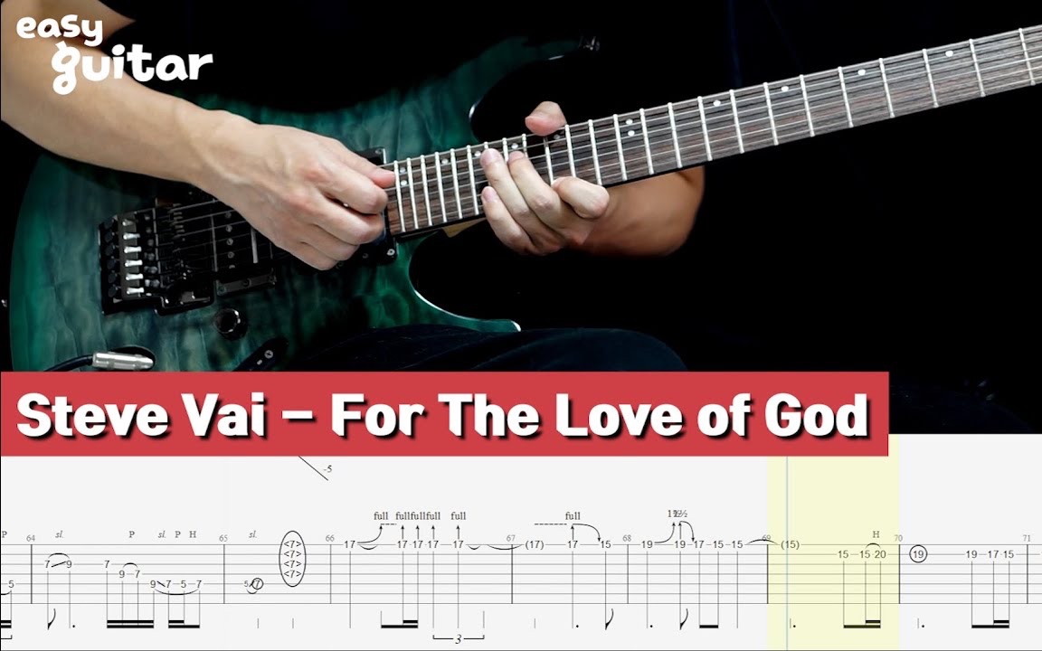 [图]Steve Vai - For The Love of God上帝的爱吉他慢速教学（1）