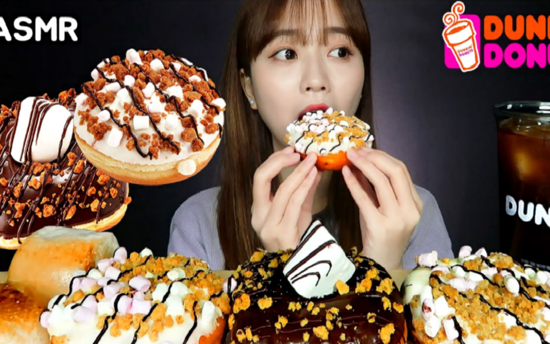 ☆ Sera's ☆ Dunkin Donuts新品香草奶油棉花糖甜甜圈、巧克力曲奇棉花糖甜甜圈、烤棉花糖 食音咀嚼音(新)哔哩哔哩bilibili