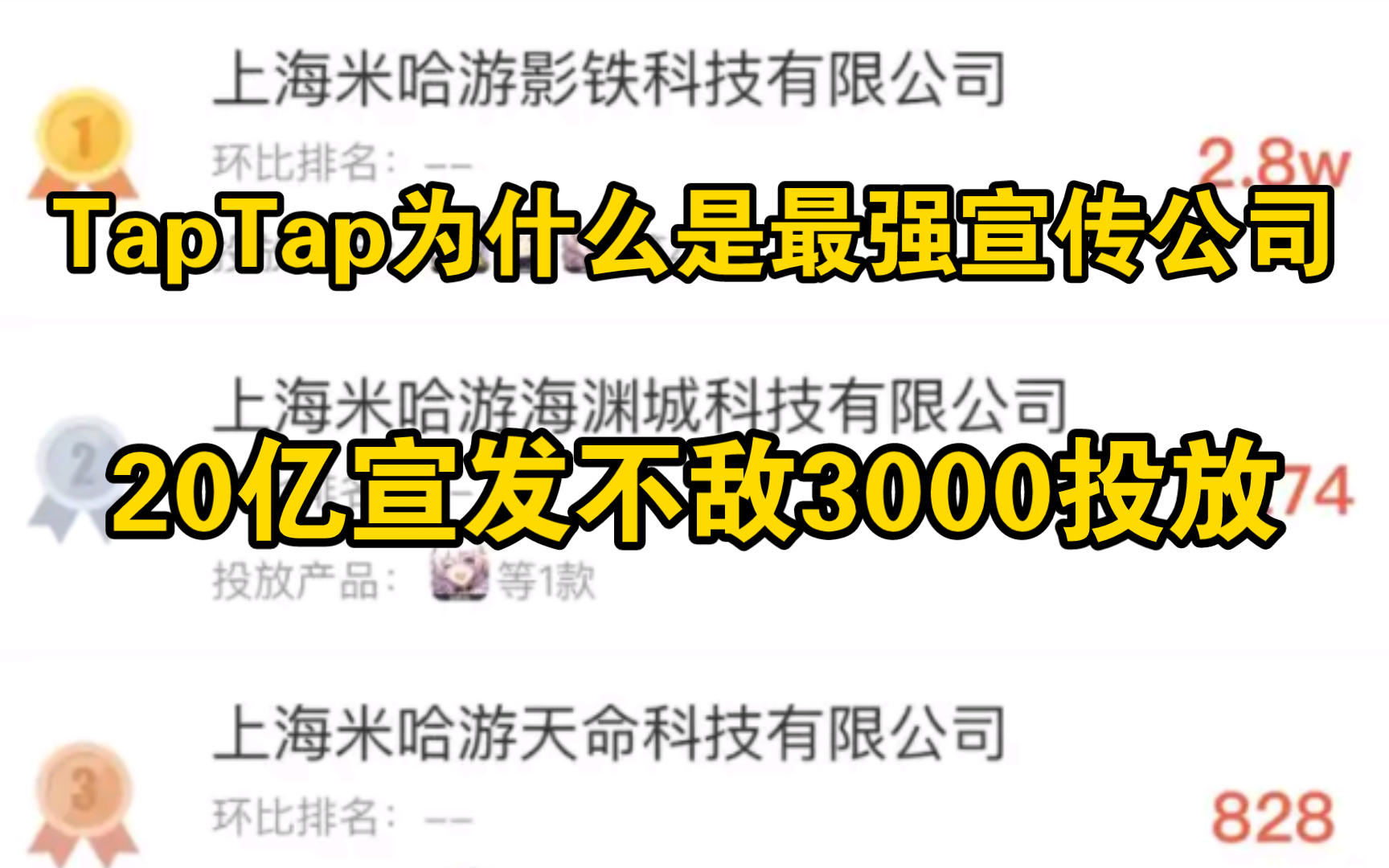 TapTap为什么是最强宣传公司,20亿宣发不敌3000投放电子竞技热门视频