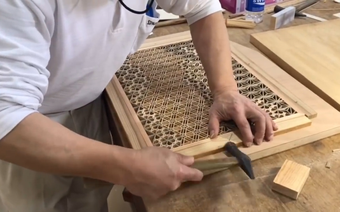 参观一家日本组子细工木工工厂