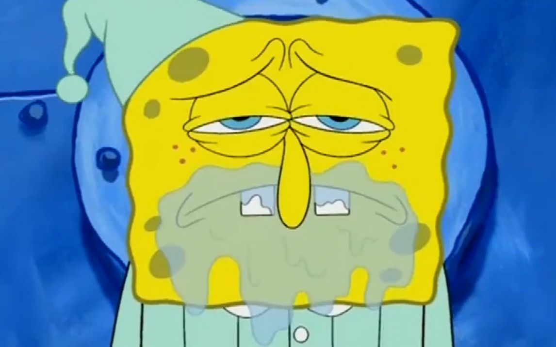 海绵宝宝没睡好!像不像昨晚失眠今天迟到的你