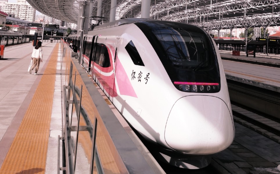 北京市郊铁路s5ss6线同时进站两款不同类型动车组同框新款crh6fa四