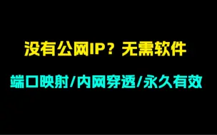 Download Video: 没有公网ip？手把手教你如何内网穿透！无需任何软件！永久有效！（拒绝第三方）