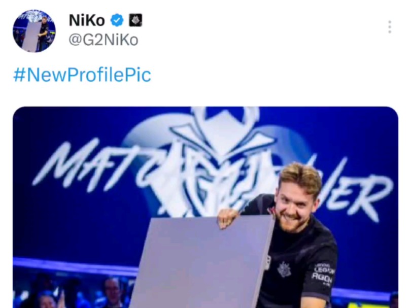 Niko赛后更新了推特头像