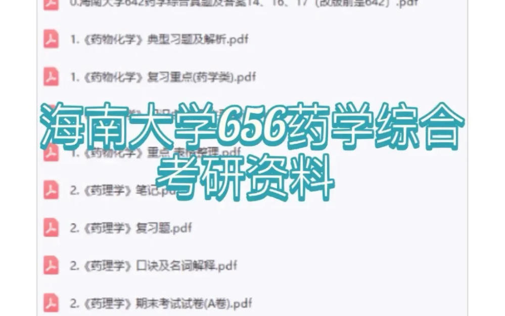 海南大学656药学综合A考研资料哔哩哔哩bilibili