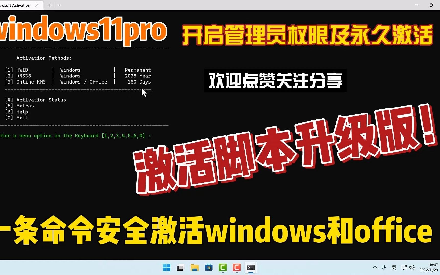 windows11 设置优化与一条命令永久激活(升级版)哔哩哔哩bilibili