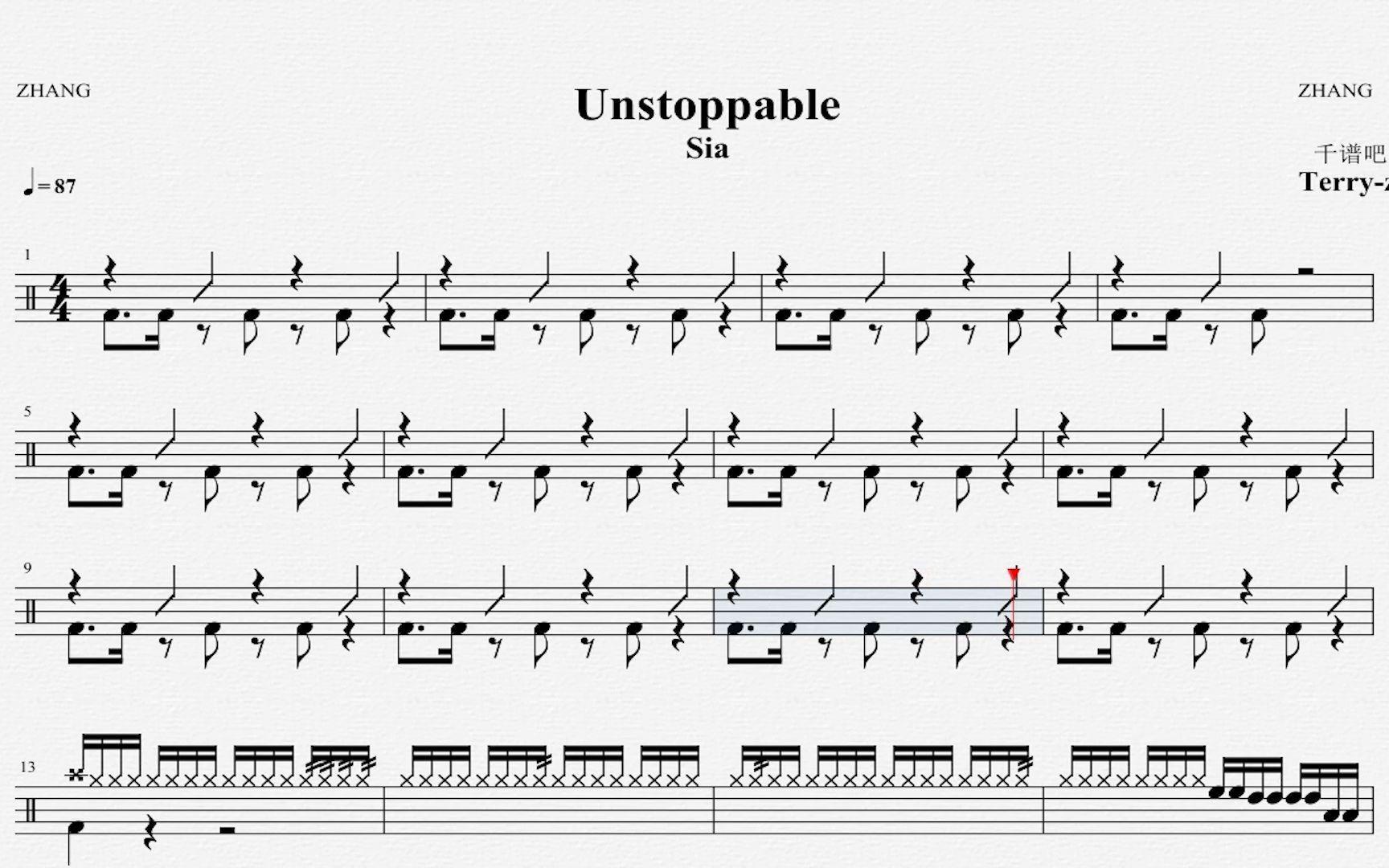 71动态鼓谱siaunstoppable动态静态鼓谱pdfjpg