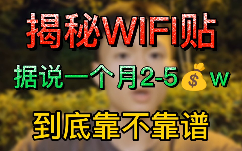 揭秘同城WIFI贴,据说一个月可以有25个w,不知道是真是假,我们一探究竟!哔哩哔哩bilibili