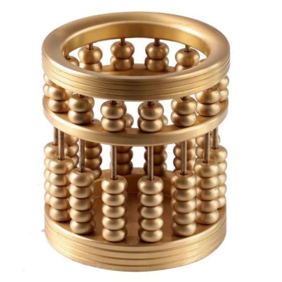 【11元券】算盘笔筒纯黄铜创意珠算笔筒文房四宝办公用品年会礼品办公