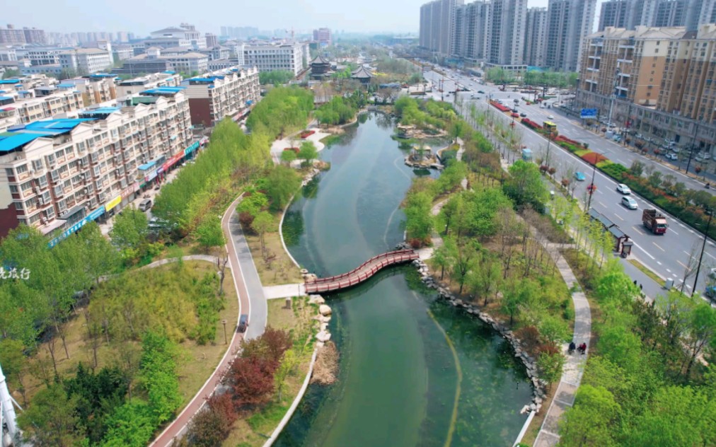 开封市护城河春天美丽景色