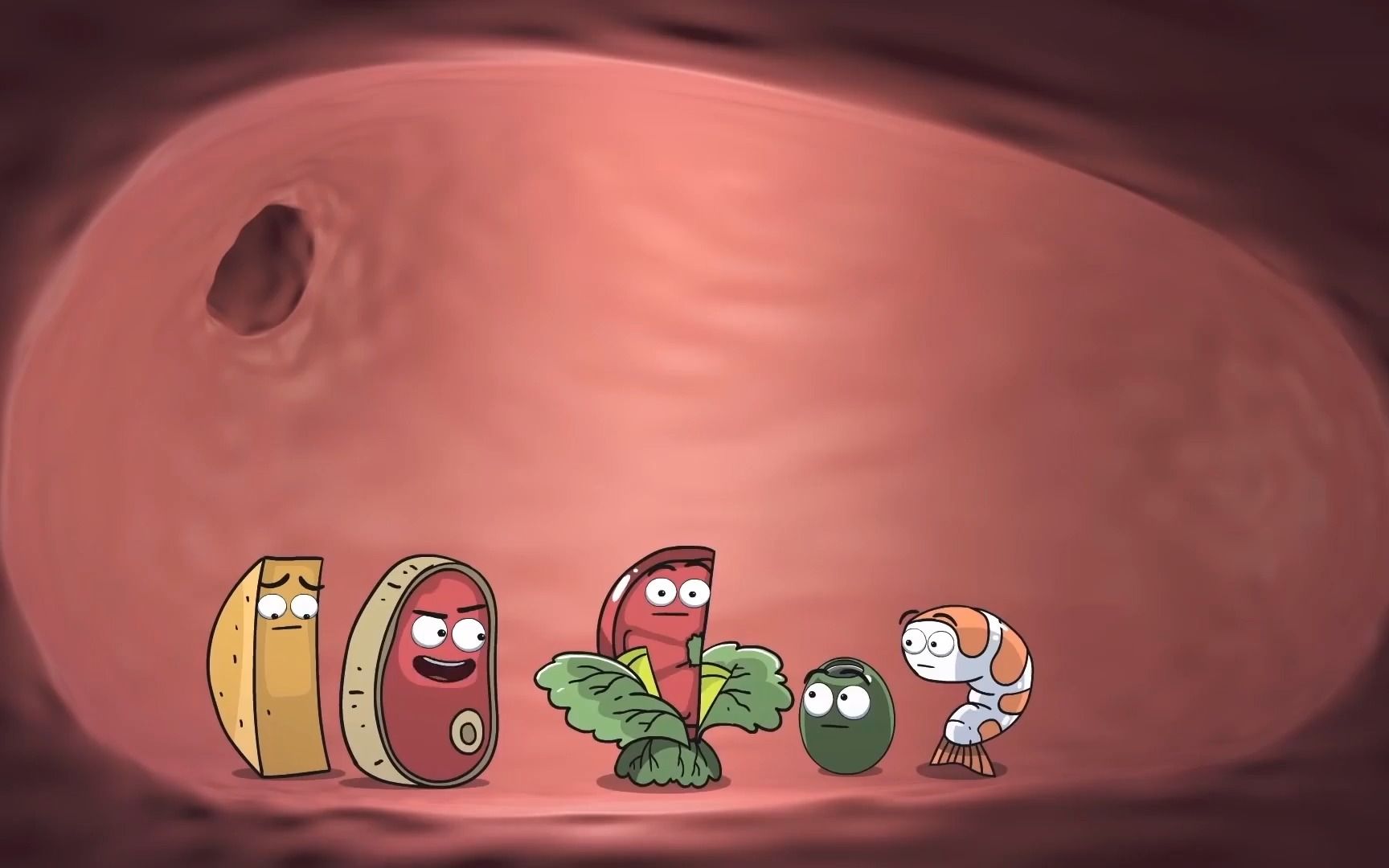 主人在外吃个不停,胃里的食物在翻江倒海,最后的结局意想不到