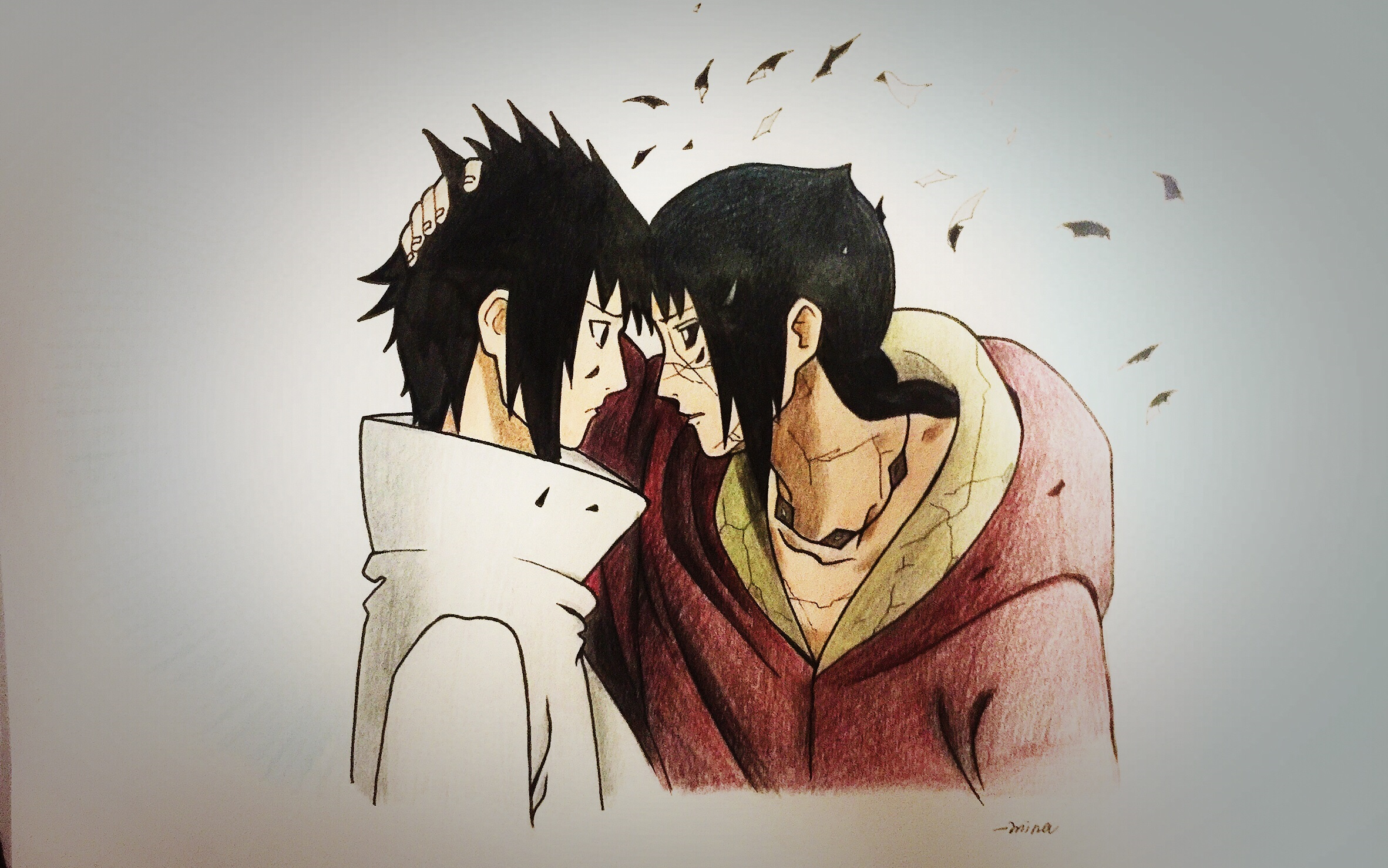 会画画的美娜56画佐助和鼬