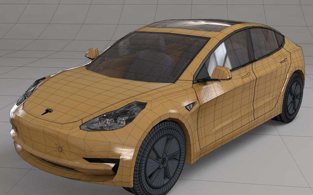 c4d建模 特斯拉汽车建模(完结篇)