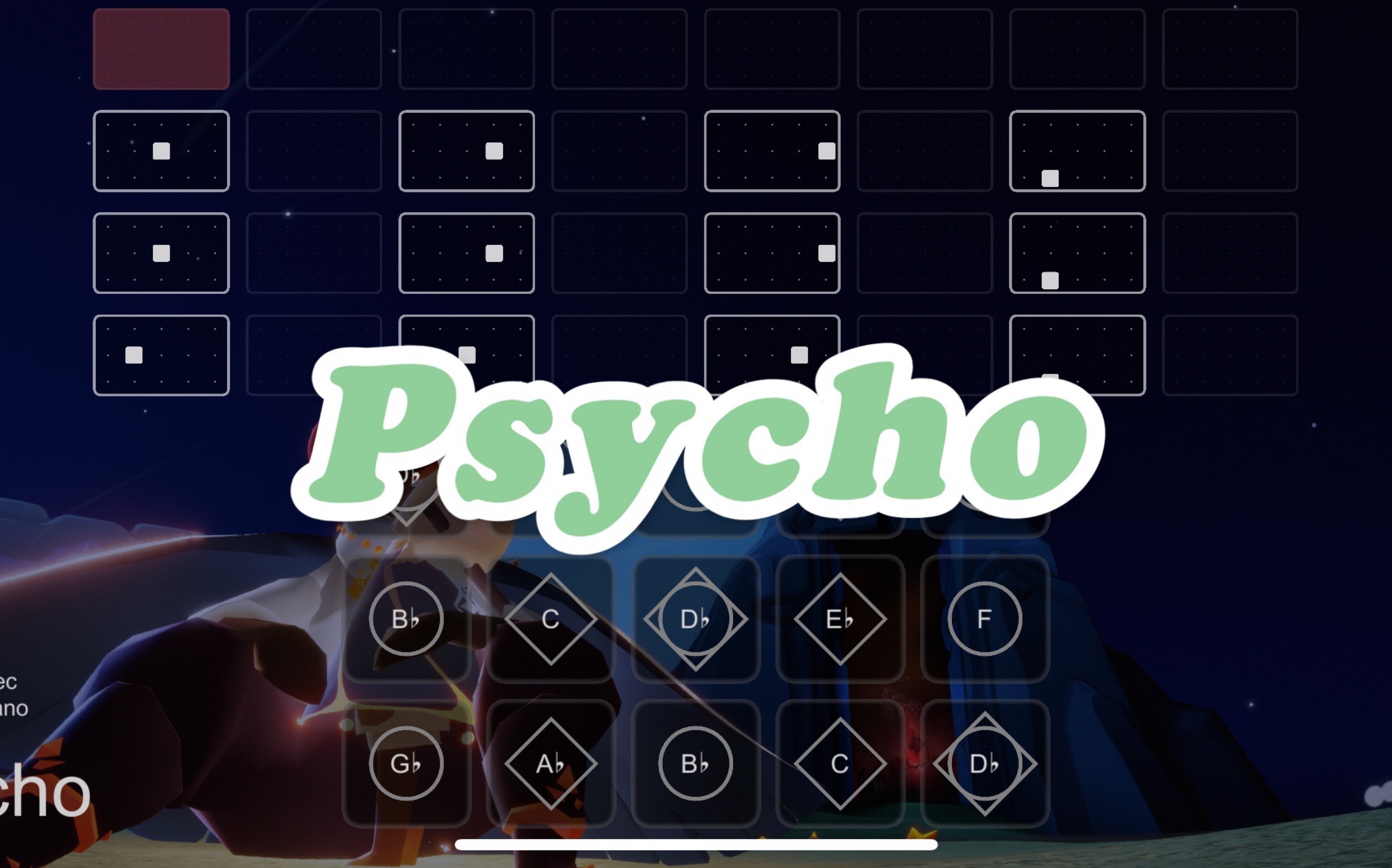 【sky光遇瞳】光遇琴谱 psycho 抖音超火bgm 简单版sky studio原创谱手机游戏热门视频