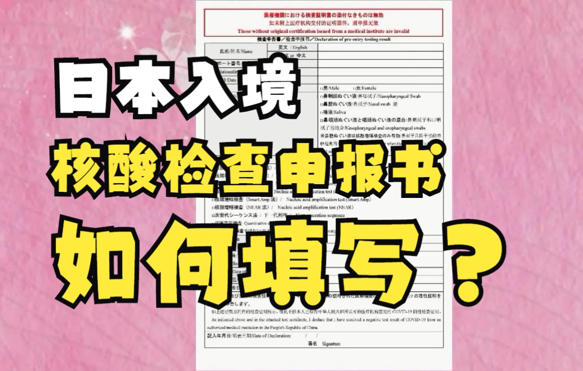 【手把手教你日本入境指南】核酸检查申报书如何填写哔哩哔哩bilibili