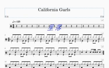 [图]California Gurls 架子鼓鼓谱