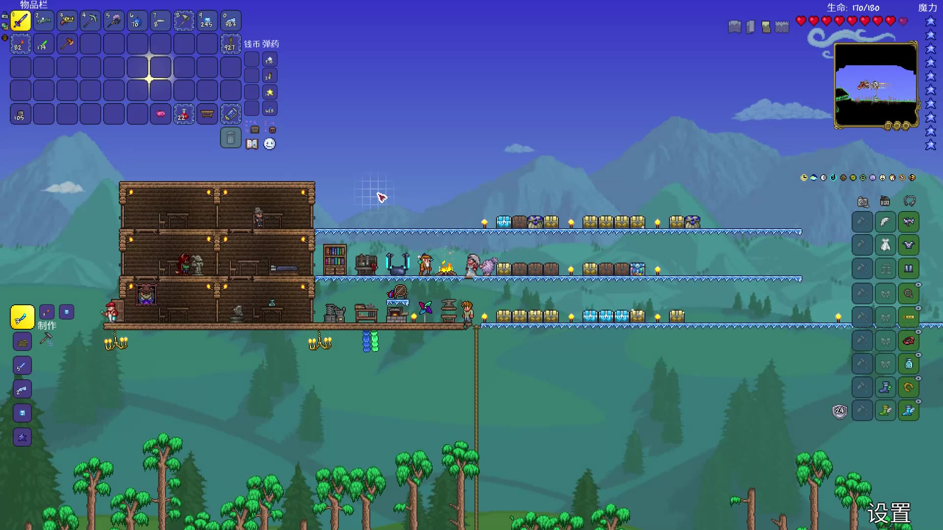 Terraria(泰拉瑞亚)1.4.2第二季之猩红大师 #2 空岛三件套与火把神的试炼单机游戏热门视频