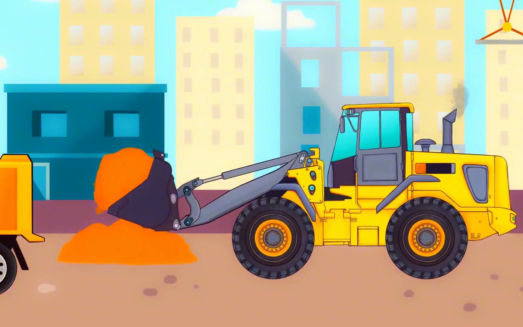 小铲车铲泥沙,搅拌车运送水泥修房子#儿童动画 #益趣早教 #卡通