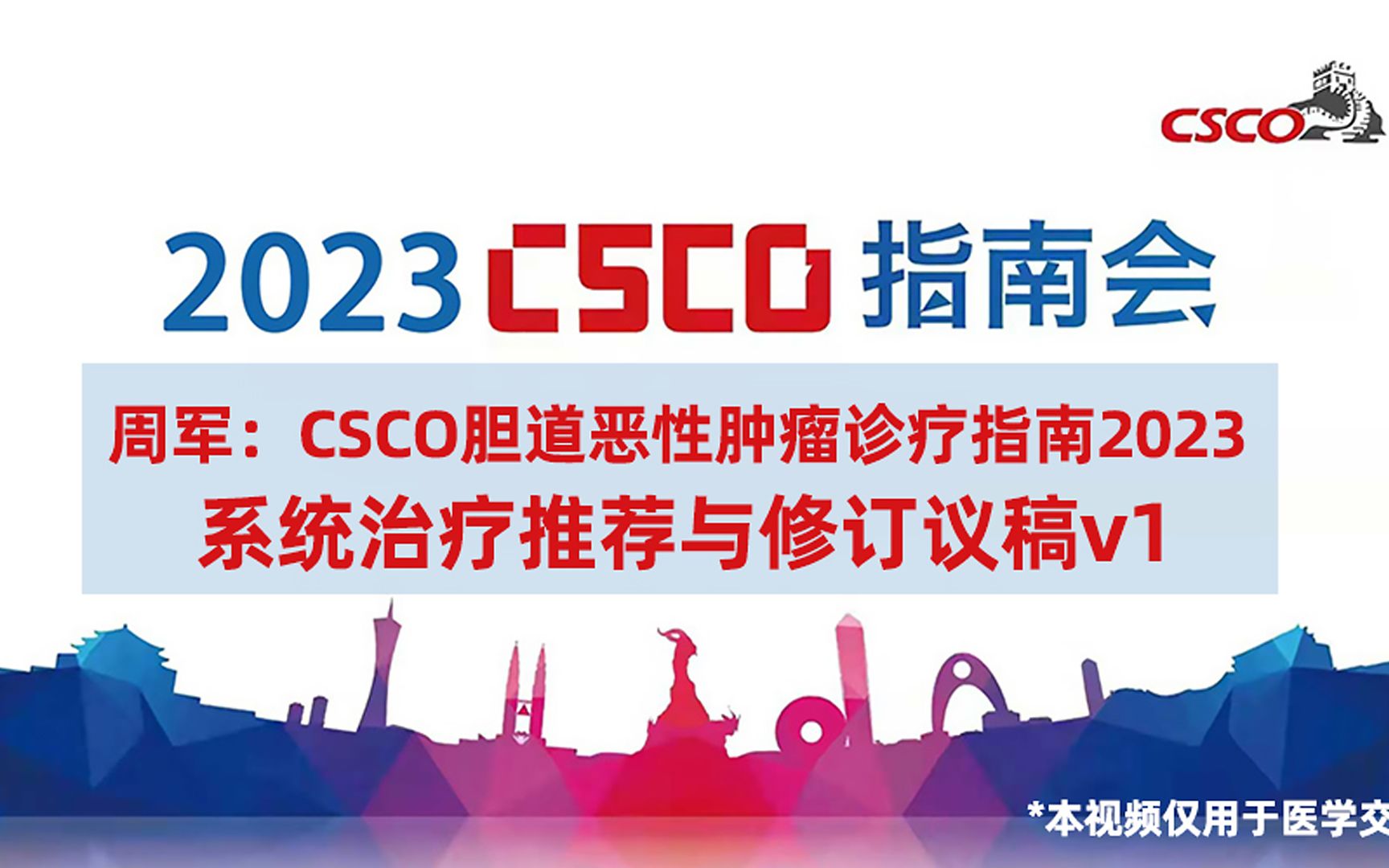 周军教授:CSCO胆道恶性肿瘤诊疗指南2023系统治疗推荐与修订议稿v12023CSCO指南会哔哩哔哩bilibili