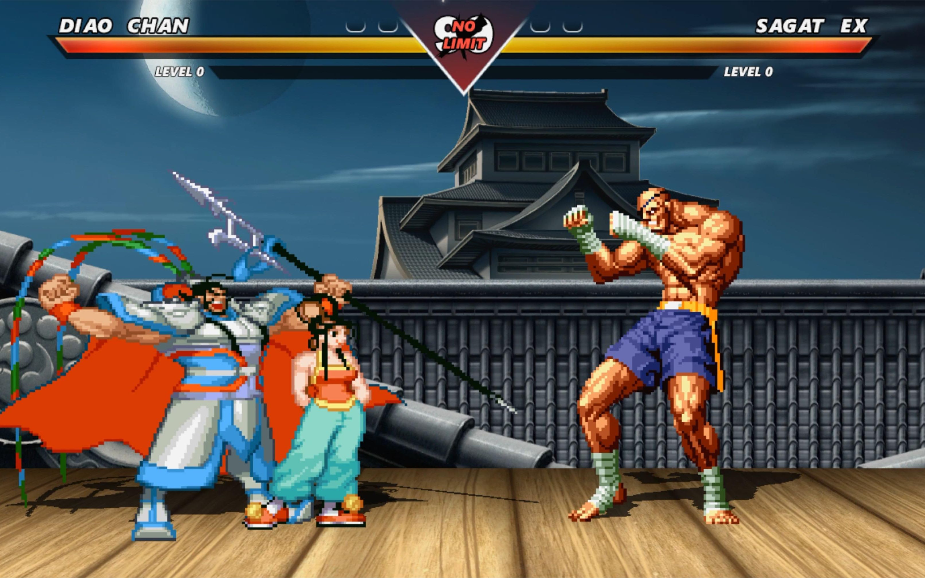 街霸mugen:貂蝉乱入激战沙加特!