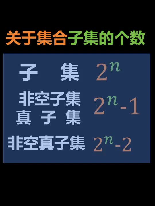 关于集合子集的个数 #高一数学 #集合子集#数学思维哔哩哔哩bilibili