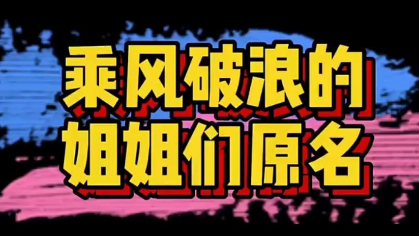 【乘风破浪的姐姐】你不知道的姐姐原名,没想到他们的原名这么霸气!!哔哩哔哩bilibili