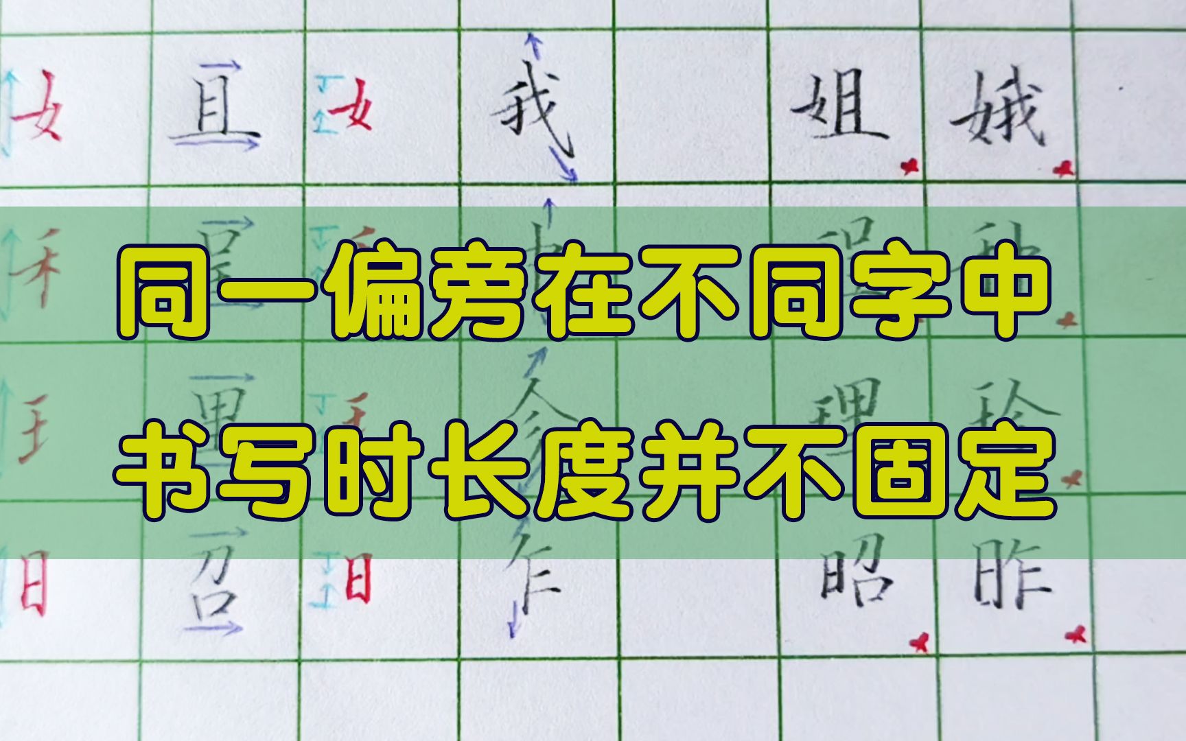 同一个部首出现在不同的字中,长度并不是固定的,有什么玄机?哔哩哔哩bilibili