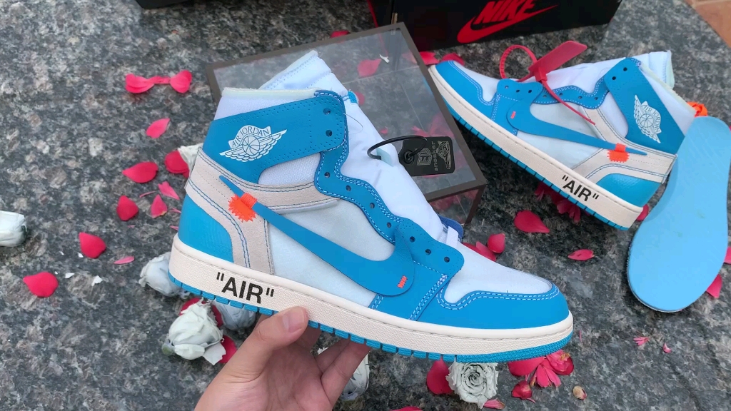 aj1 ow 北卡蓝 off white 莆田鉴赏