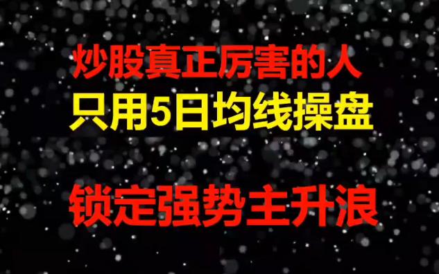 股票入门基础知识:从零开始学炒股视频教程,炒股真正厉害的人,只看5日均线操盘,也能锁定强势股主升浪!哔哩哔哩bilibili