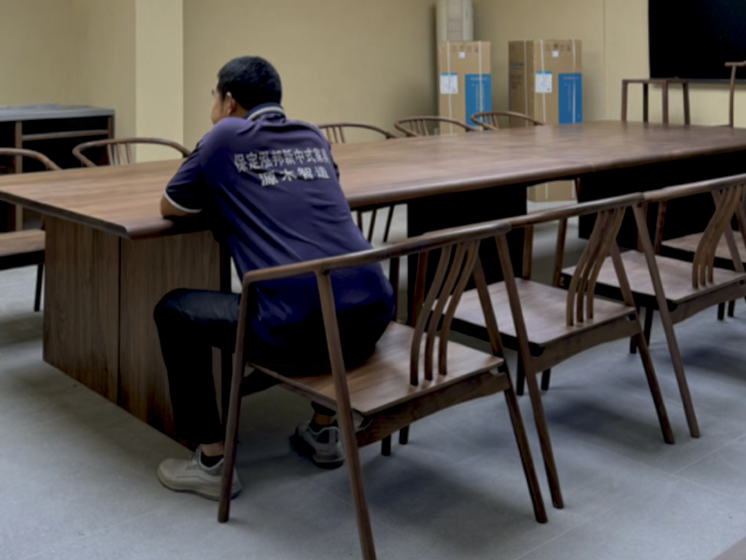 黑胡桃大板会议桌