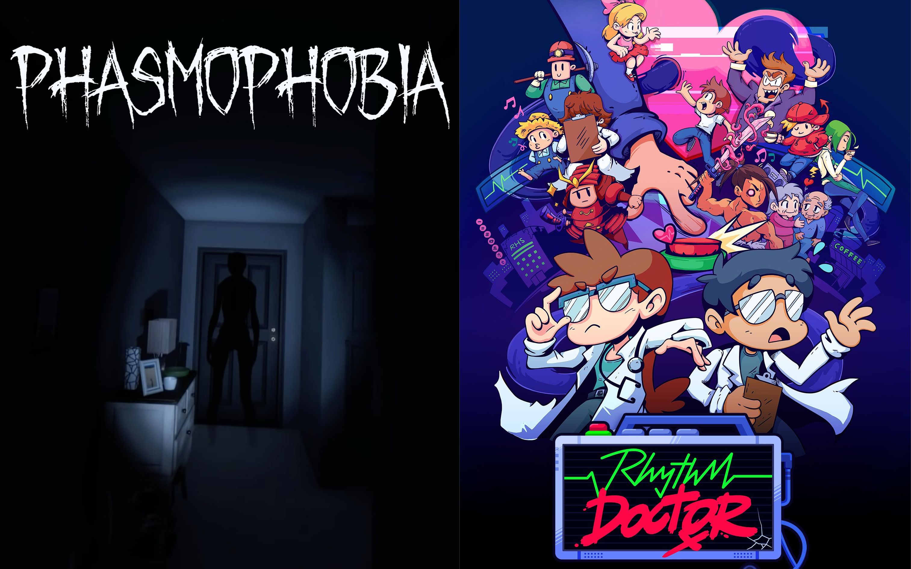 直播小游戏不恐怖的恐鬼症和手忙脚乱的节奏医生phasmophobia节奏医生