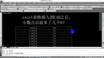 Download Video: excel表格复制到CAD之后，小数点后面多了几个0？教你快速去除法