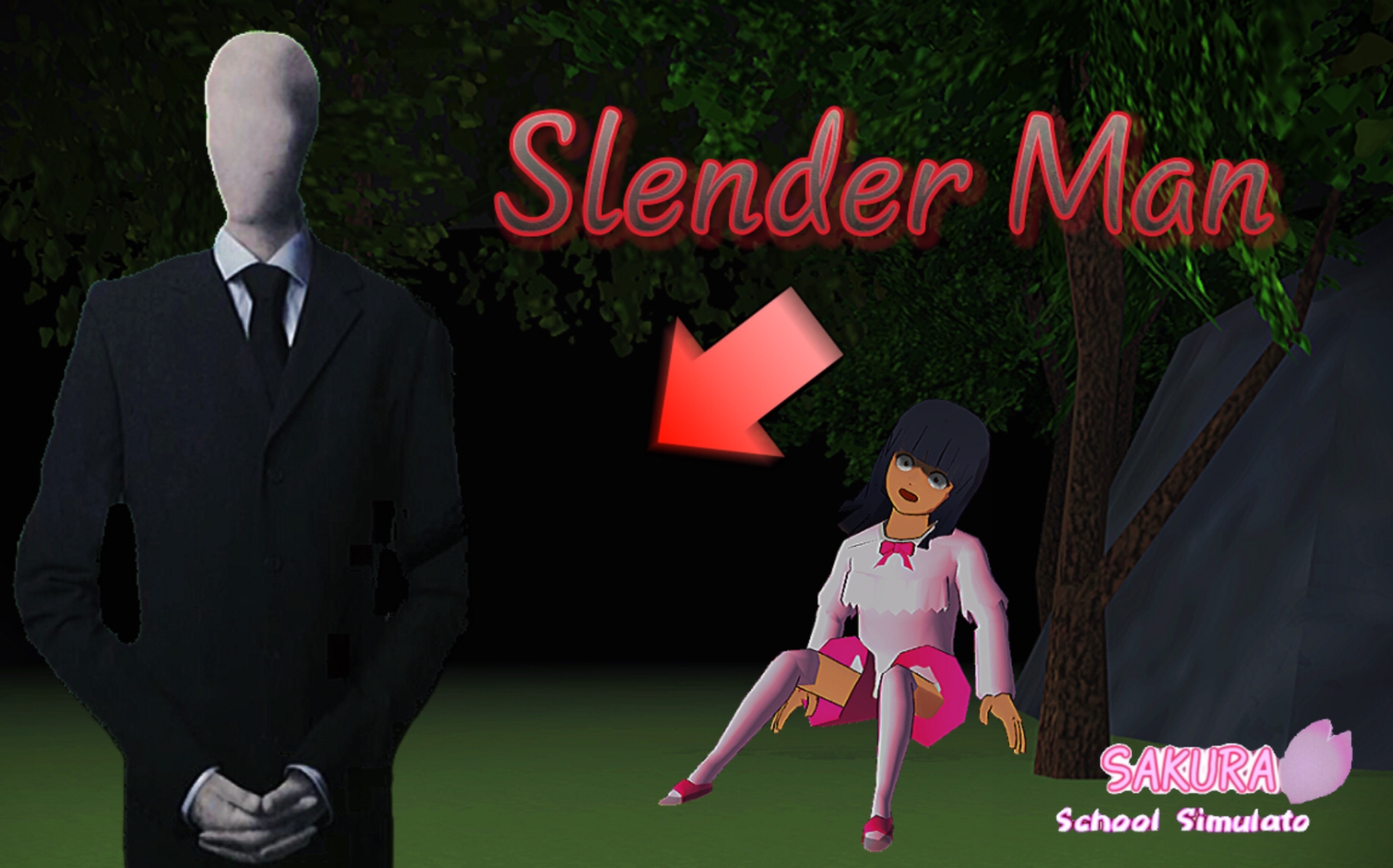 瘦长鬼影恐怖微电影樱花校园模拟器