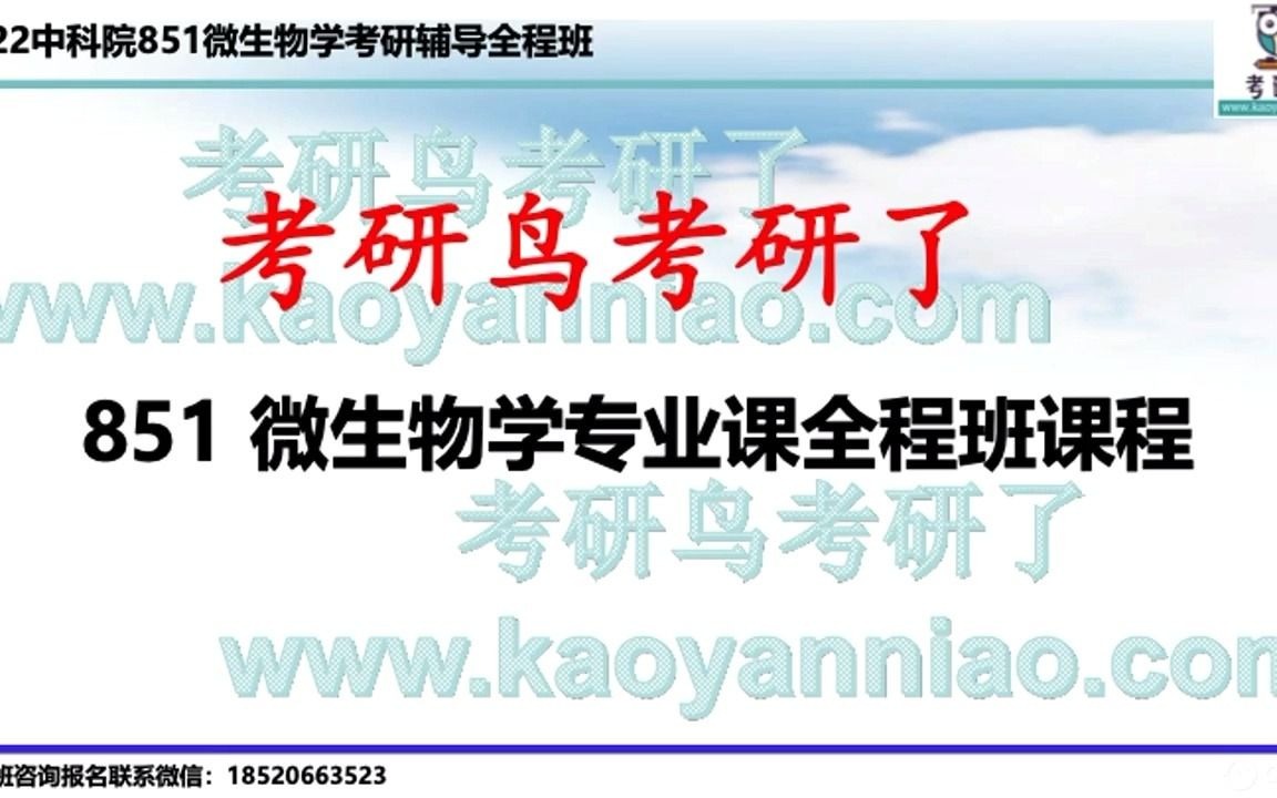 2022中科院851微生物学考研辅导班介绍及复习备考指南哔哩哔哩bilibili